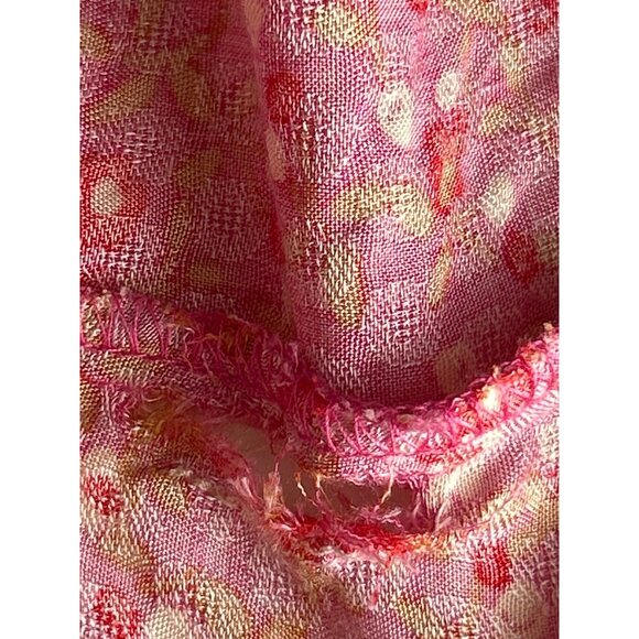Free People Pink & Red Print, Flutter Sleeve Dress With Back Criss-Cross, Medium - Picture 13 of 14